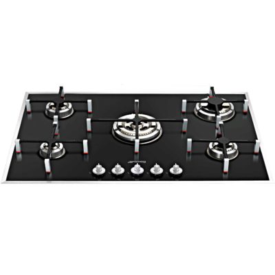 Smeg PVN750 74cm Linea Ultra Low Profile 5 Burner Gas Hob in Black